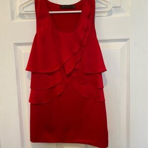 The Limited Scallop Ruffle Front Red Sleeveless Blouse - Size M